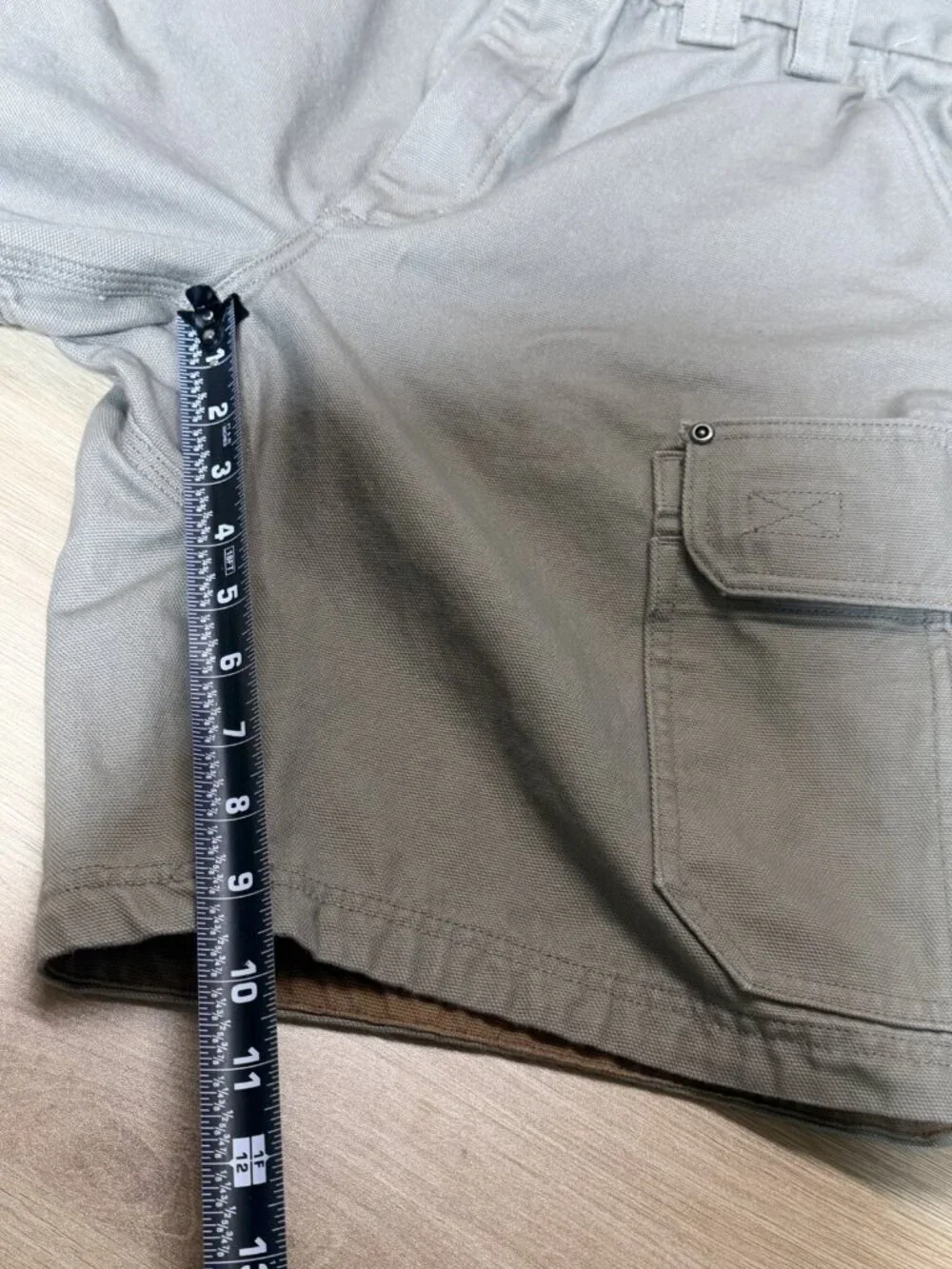Duluth Trading Work Utility Canvas Cargo Shorts Sz 38 Khaki Brown 100% Cotton
